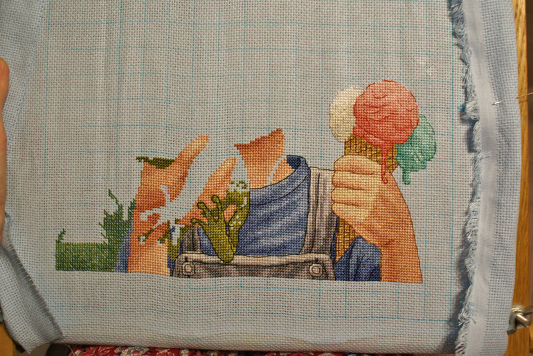 Процесс вышивки "Пеппи - длинный чулок" - 3