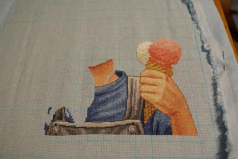 Процесс вышивки "Пеппи - длинный чулок" - 3