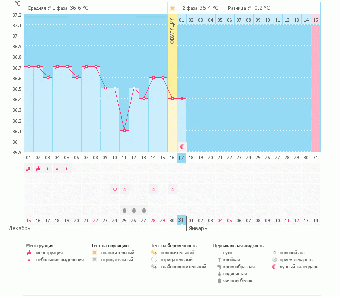 Температура после овуляции