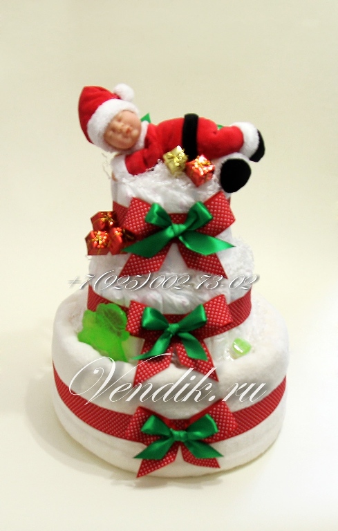 Новогодний торт из памперсов.