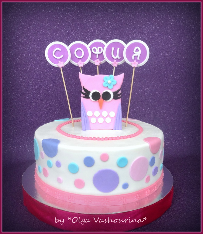 Торт с совой для девочки