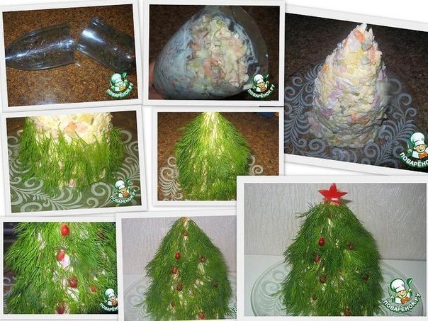 Как оформить новогодние салаты