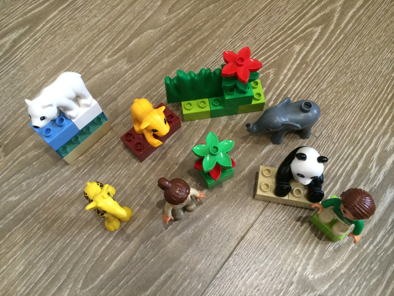 Lego Duplo 3 шт: Паровозик с цифрами, Панда и Зоопарк, Мск