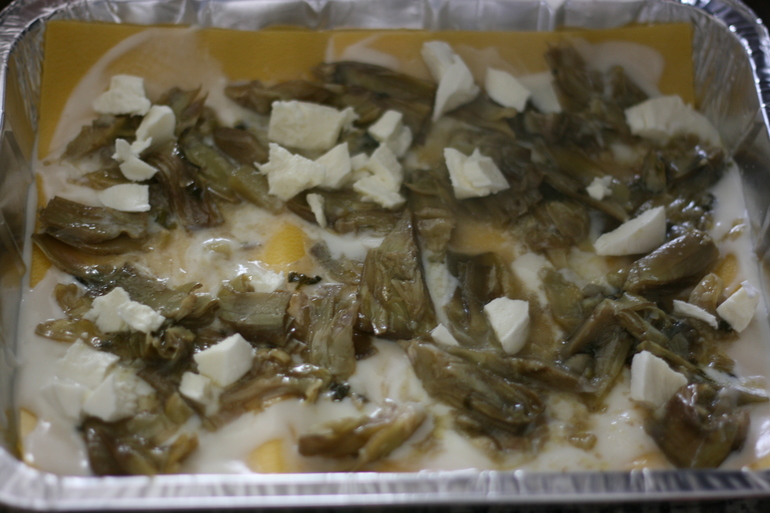 Лазанья с артишоками