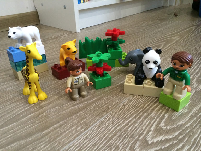 Lego Duplo 3 шт: Паровозик с цифрами, Панда и Зоопарк, Мск
