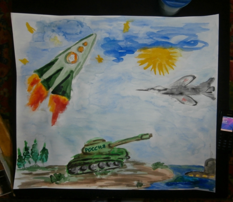 рисунок на 23 февраля