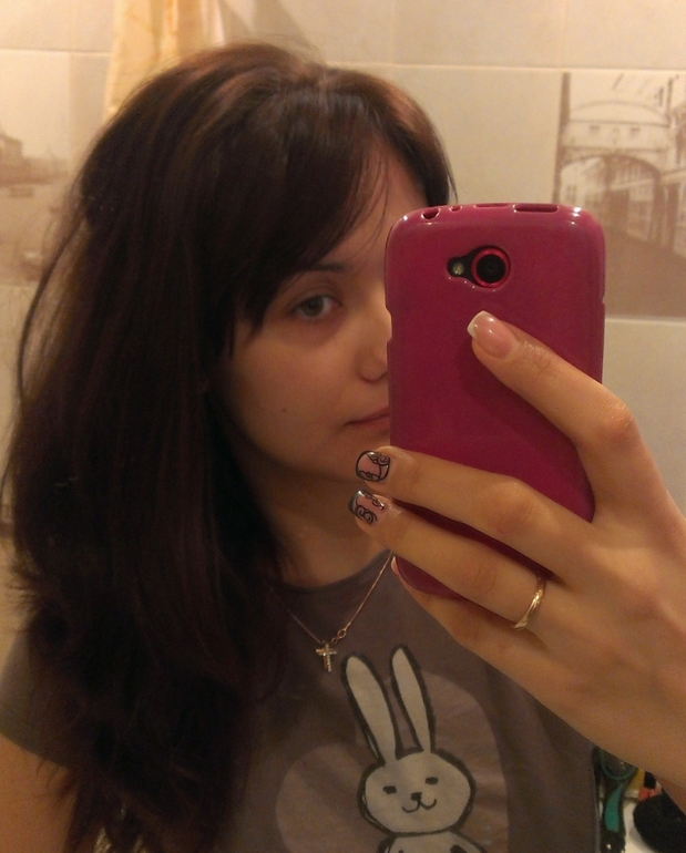 потемнел...после смывки Эстель(((