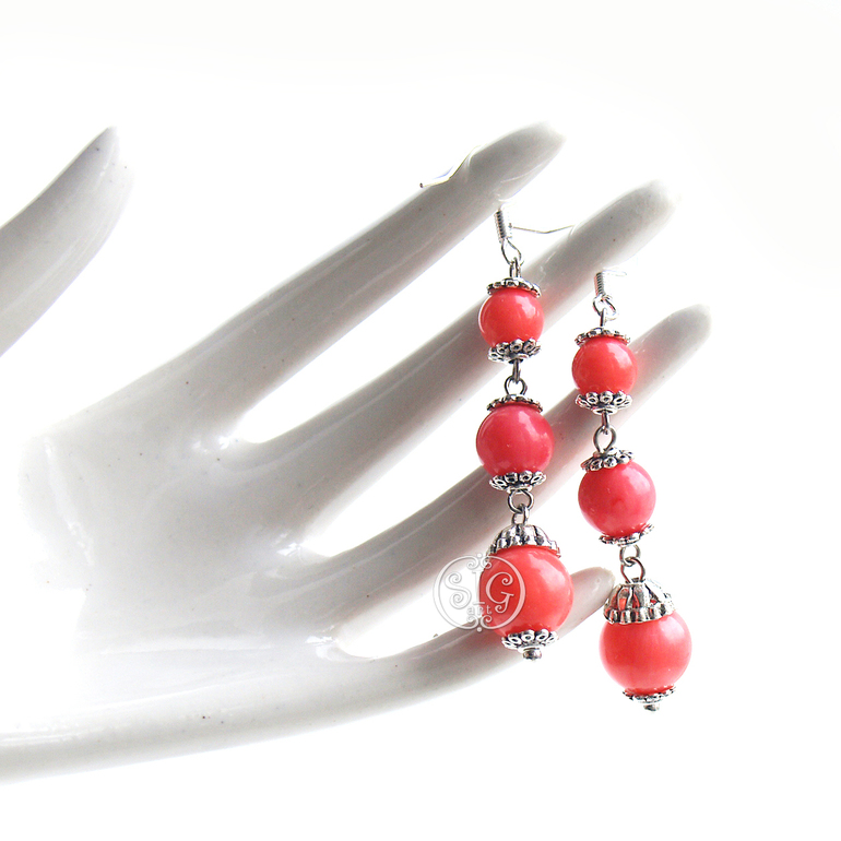 Браслет и серьги из коралла