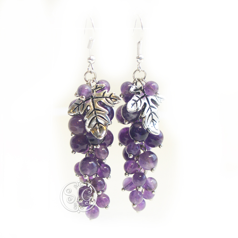 "Грозди винограда" - аметистовые серьги