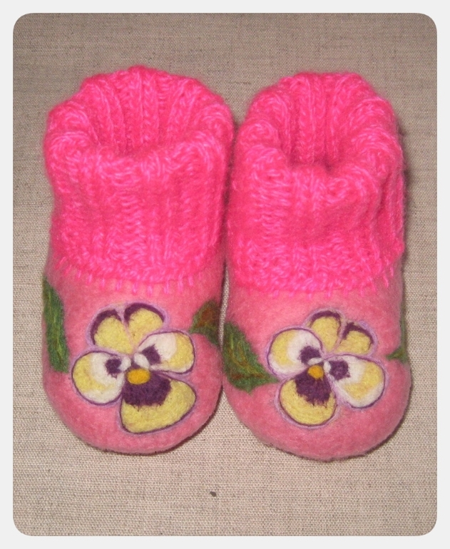 Валяный комплект "Анютины глазки"