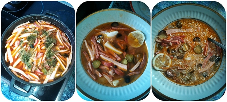 насыщенная "солянка" со всем, чем можно и нельзя