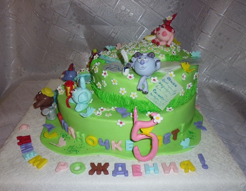 Торт "Смешарики с подарками"