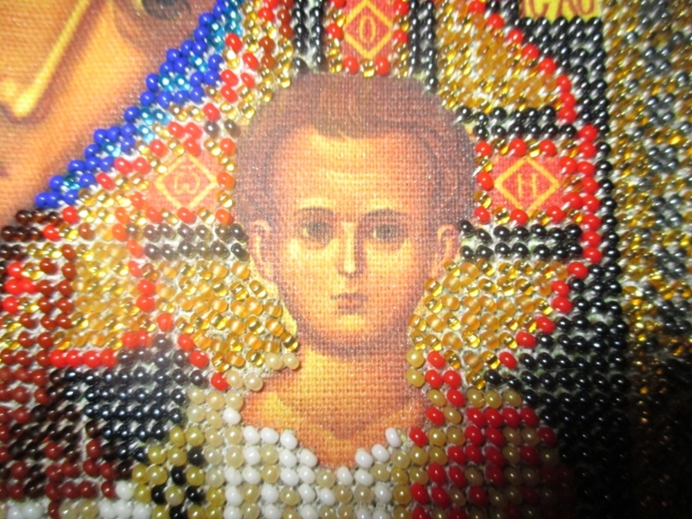 закончила))Икона Казанская)