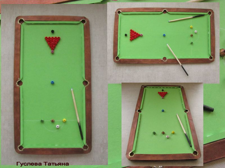 Макет 3D бильярдного стола для мужского фотоальбома