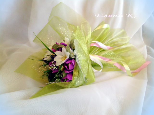 Мои первые ручные букетики и первый заказ