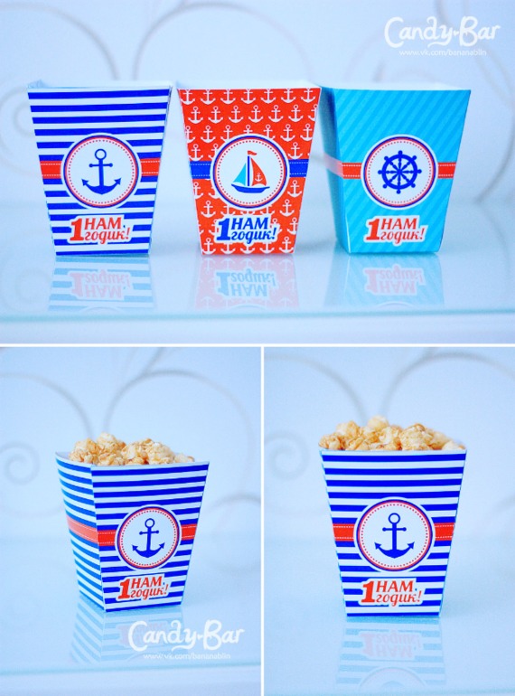 Оформление Дня Рождения в морском стиле для тройняшек