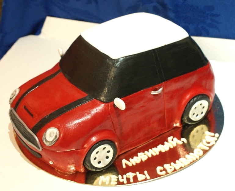 Торт на годовщину свадьбы,машинка и попа)