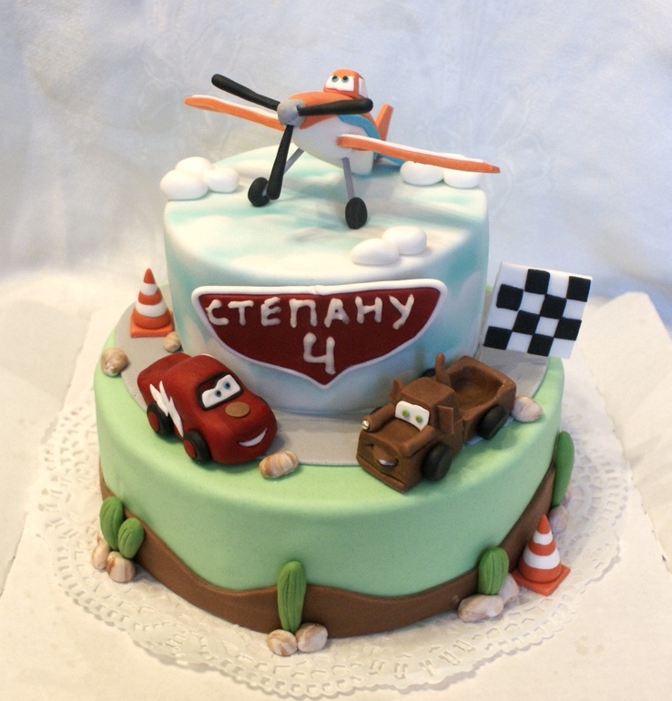 Тортик тачки и самолеты