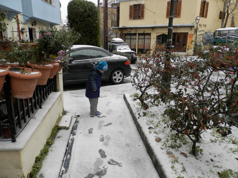 Салоники в снегу