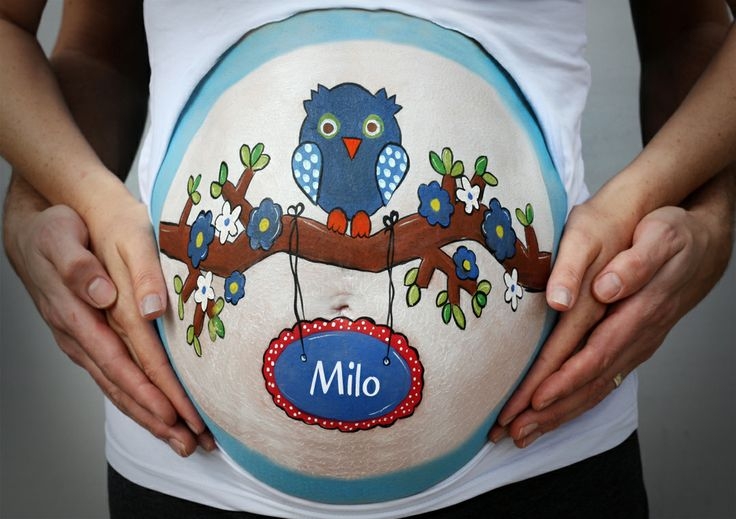 Идеи для фотосессии беременных, часть 3 "Боди арт животиков""