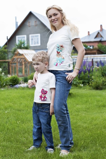 Боди, футболки и туника ручной работы с милыми котэ