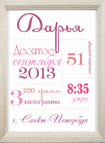 Именные постеры для  малышей и малышек