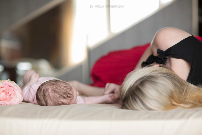 Таня, Саша, Денис и малышка Лерочка