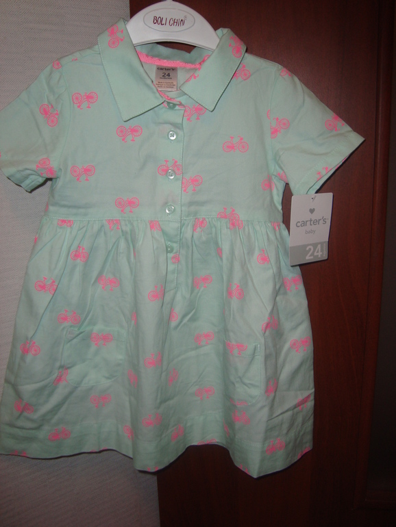 Платье,размер 24мес, фирма Carters, цена-500р, вышлю почтой!