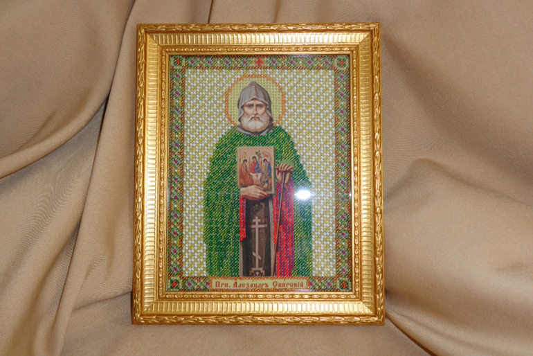 Икона александра свирского в бисере Икона александра свирского в бисере