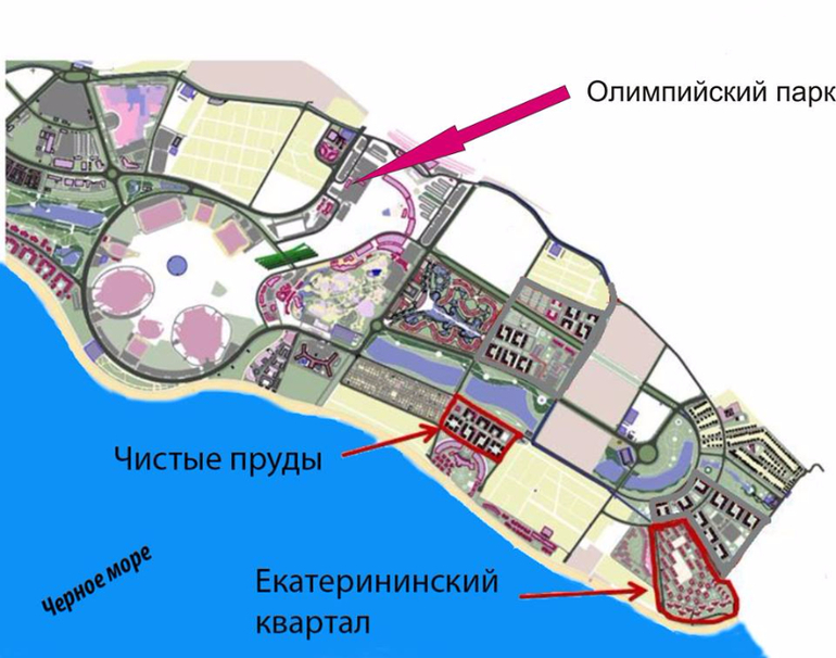 Олимпийская деревня сочи карта