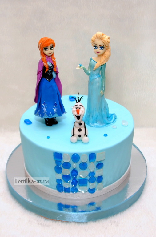 Торт по мультику Холодное Сердце.