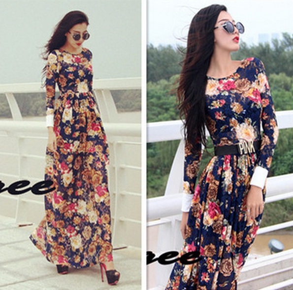 Цветочные платья в пол, цена 1350 руб! Сразу на ваш адрес!