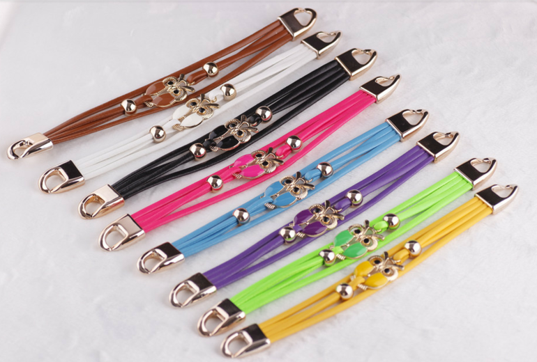 яркие браслеты с совушками, цена 75 руб!