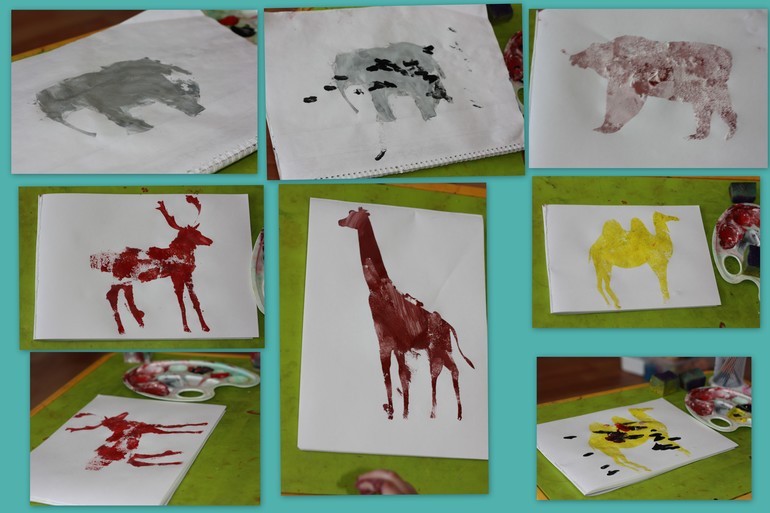 Рисуем губкой по трафаретам