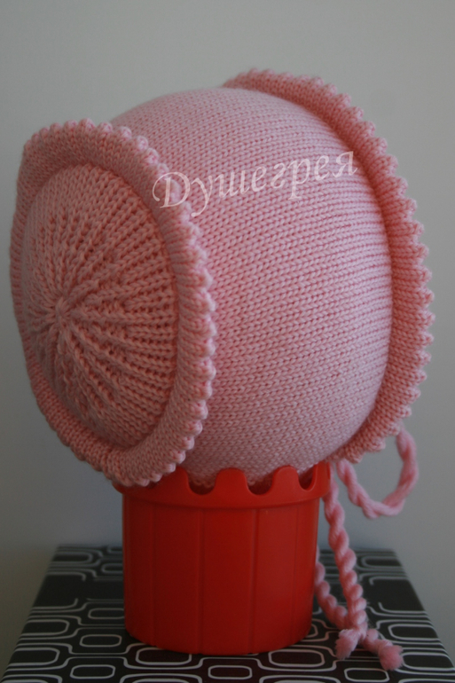 Чепчик к подарок новорожденной девочке