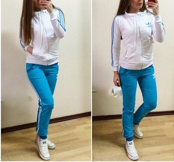 Женский Голубой Спортивный Костюм