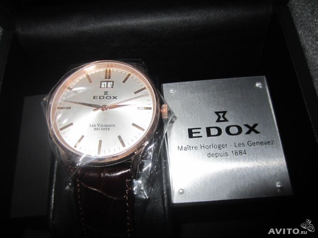 Новые швейцарские часы edox, оригинал.