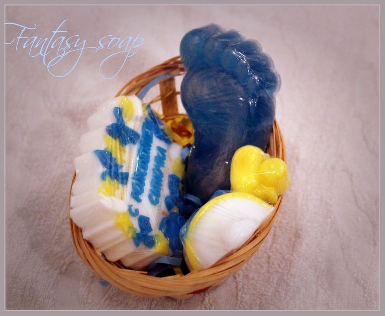 Набор "С рождением сыночка". Кокосовое масло, аромат ромашки.