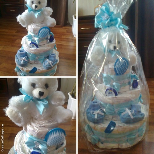 Мои первые тортики из подгузников