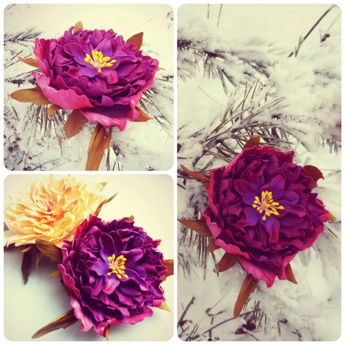 Заколки-броши ручной работы из фоамирана (пластичной замши))