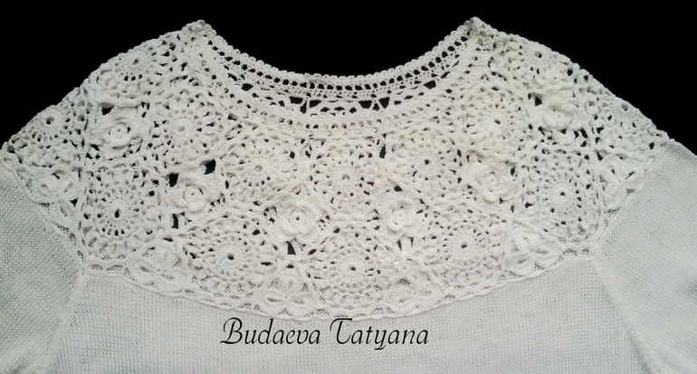 Туника с ажурной кокеткой.