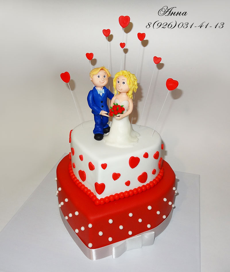 Торт свадебный "Любящие сердца. Феерия любви"