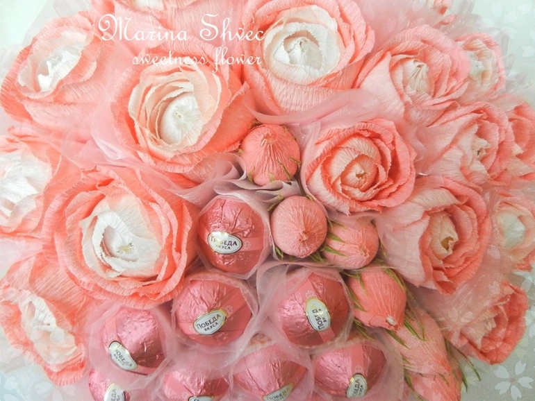 Букетик из конфет "Ванильное небо"