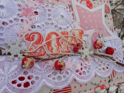 Первая новогодняя в этом году и она же первая тканевая открытка