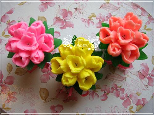 Букетики тюльпанов