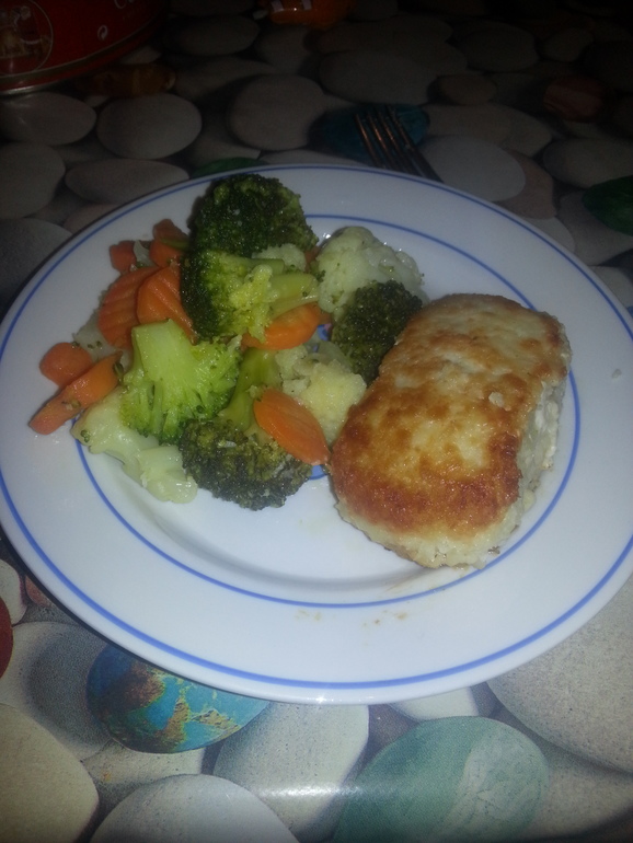 ЗРАЗЫ - Куриная котлета с сыром и овощи.