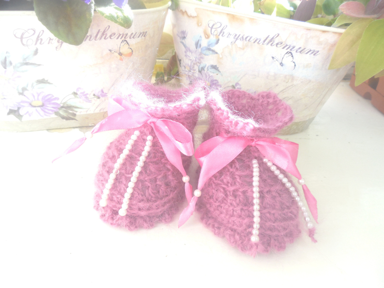 Пинетки для новорожденной принцессы