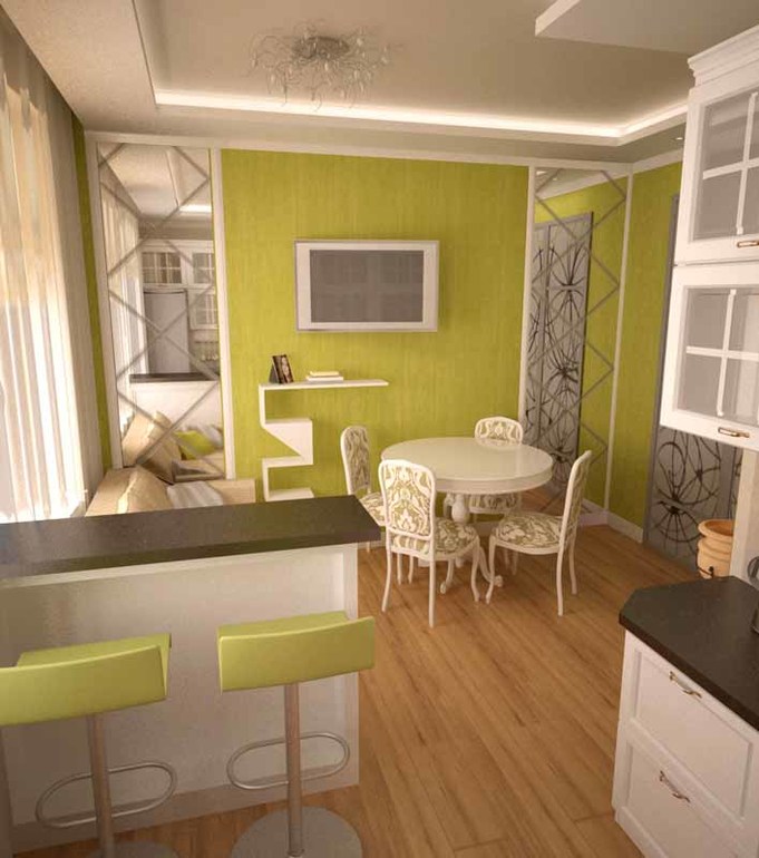 Мой проект квартиры кухни-гостиной и коридора в сталинке