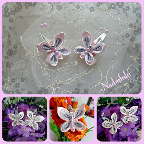"Бабочки" на заколочках клик-клак
