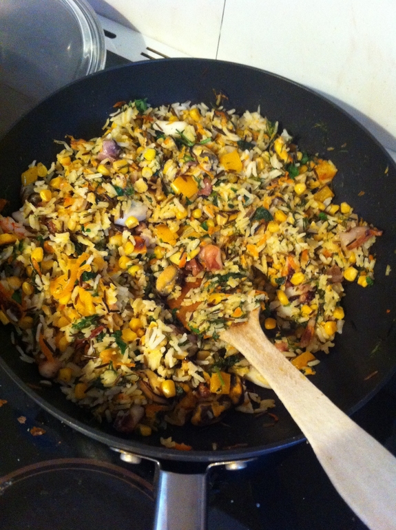 Рис с морепродуктами!